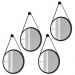 Kit 4 Espelhos Decorativos Redondos 67cm Com Alça Adnet Escandinavo H01 Preto - Mpozenato