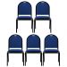 Kit 5 Cadeiras Hoteleiras Auditório Empilhável Linho M23 Azul - Mpozenato