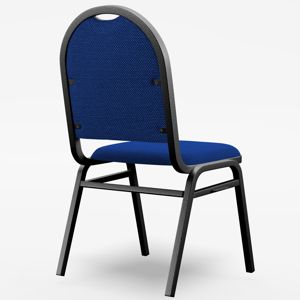 Kit 5 Cadeiras Hoteleiras Auditório Empilhável Linho M23 Azul - Mpozenato