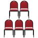 Kit 5 Cadeiras Hoteleiras Auditório Empilhável Linho M23 Vermelho - Mpozenato