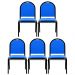 Kit 5 Cadeiras Hoteleiras Auditório Empilhável Sintético M23 Azul - Mpozenato