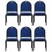 Kit 6 Cadeiras Hoteleiras Auditório Empilhável Linho M23 Azul - Mpozenato