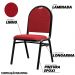 Kit 6 Cadeiras Hoteleiras Auditório Empilhável Linho M23 Vermelho - Mpozenato