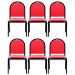 Kit 6 Cadeiras Hoteleiras Auditório Empilhável Sintético M23 Vermelho - Mpozenato