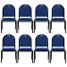 Kit 8 Cadeiras Hoteleiras Auditório Empilhável Linho M23 Azul - Mpozenato