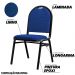 Kit 8 Cadeiras Hoteleiras Auditório Empilhável Linho M23 Azul - Mpozenato