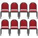 Kit 8 Cadeiras Hoteleiras Auditório Empilhável Linho M23 Vermelho - Mpozenato