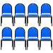 Kit 8 Cadeiras Hoteleiras Auditório Empilhável Sintético M23 Azul - Mpozenato