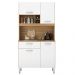Kit Cozinha Compacta 4 Portas 1 Gaveta Malta D02 Amendola/Branco - Mpozenato