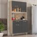 Kit Cozinha Compacta 4 Portas 1 Gaveta Malta D02 Avena/Grafito - Mpozenato