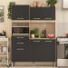 Kit Cozinha Compacta 6 Portas 2 Gavetas Harmonia D02 Avena/Grafito - Mpozenato