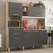 Kit Cozinha Compacta 6 Portas 2 Gavetas Select D02 Avena/Grafito - Mpozenato