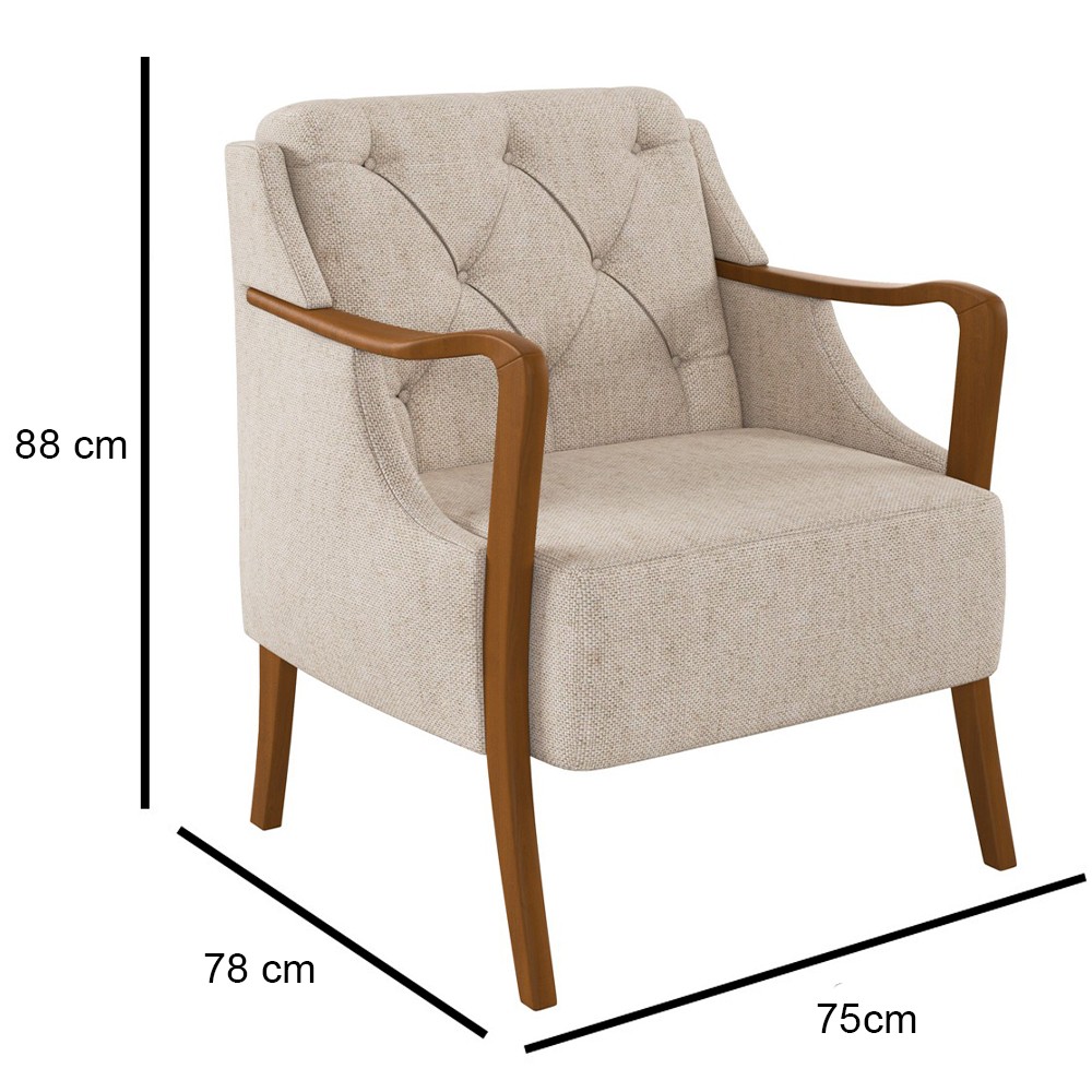 Kit Namoradeira 135cm e 2 Poltronas Decorativas Capitonê Lapa M22 Linho Cinza - Mpozenato