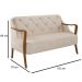 Kit Namoradeira 135cm e 2 Poltronas Decorativas Capitonê Lapa M22 Linho Cinza - Mpozenato