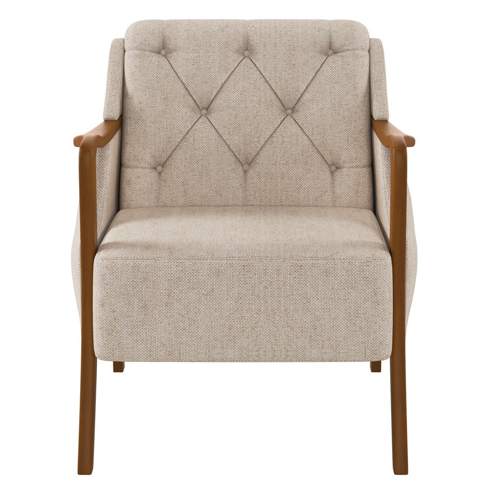 Kit Namoradeira 135cm e 2 Poltronas Decorativas Capitonê Lapa M22 Linho Cinza - Mpozenato