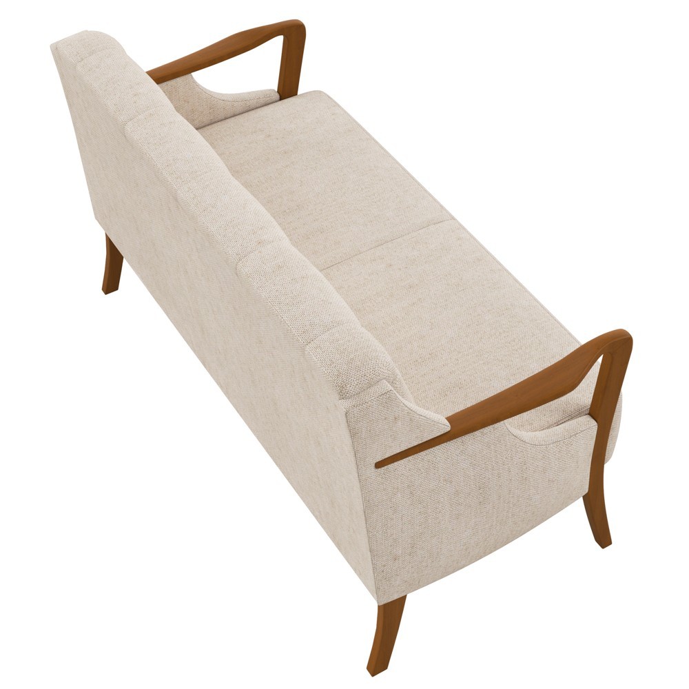Kit Namoradeira 135cm e 2 Poltronas Decorativas Capitonê Lapa M22 Linho Cinza - Mpozenato