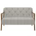 Kit Namoradeira 135cm e 2 Poltronas Decorativas Capitonê Lapa M22 Linho Cru - Mpozenato