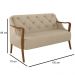 Kit Namoradeira 135cm e 2 Poltronas Decorativas Capitonê Lapa M22 PU Bege - Mpozenato