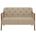 Kit Namoradeira 135cm e 2 Poltronas Decorativas Capitonê Lapa M22 PU Bege - Mpozenato