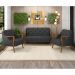 Kit Namoradeira 135cm e 2 Poltronas Decorativas Capitonê Lapa M22 PU Preto - Mpozenato