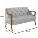 Kit Namoradeira 135cm e 2 Poltronas Decorativas Capitonê Lapa M22 Veludo Cinza - Mpozenato