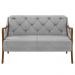 Kit Namoradeira 135cm e 2 Poltronas Decorativas Capitonê Lapa M22 Veludo Cinza - Mpozenato