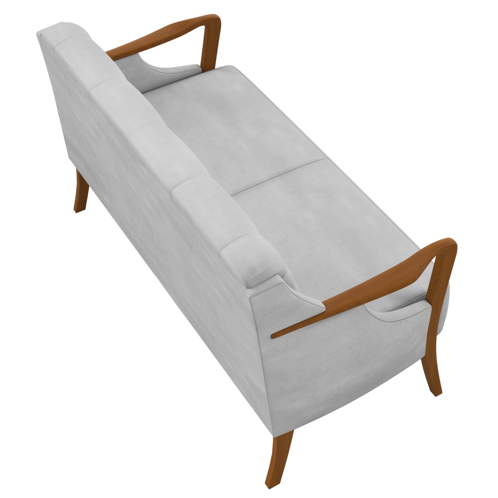 Kit Namoradeira 135cm e 2 Poltronas Decorativas Capitonê Lapa M22 Veludo Cinza - Mpozenato