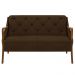 Kit Namoradeira 135cm e 2 Poltronas Decorativas Capitonê Lapa M22 Veludo Marrom - Mpozenato