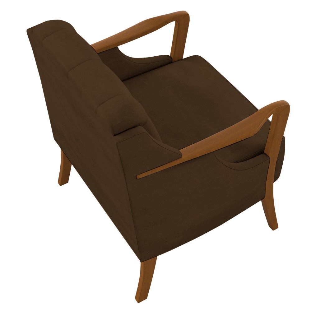 Kit Namoradeira 135cm e 2 Poltronas Decorativas Capitonê Lapa M22 Veludo Marrom - Mpozenato