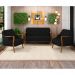 Kit Namoradeira 135cm e 2 Poltronas Decorativas Capitonê Lapa M22 Veludo Preto - Mpozenato