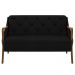 Kit Namoradeira 135cm e 2 Poltronas Decorativas Capitonê Lapa M22 Veludo Preto - Mpozenato