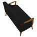 Kit Namoradeira 135cm e 2 Poltronas Decorativas Capitonê Lapa M22 Veludo Preto - Mpozenato