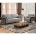 Kit Sofá Living 3 Lugares e Poltrona 102cm Pés Madeira Roya M22 Linho Cinza - Mpozenato