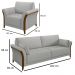 Kit Sofá Living 3 Lugares e Poltrona 102cm Pés Madeira Roya M22 Linho Cinza - Mpozenato