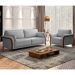 Kit Sofá Living 3 Lugares e Poltrona 102cm Pés Madeira Roya M22 Veludo Cinza - Mpozenato
