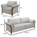 Kit Sofá Living 3 Lugares e Poltrona 102cm Pés Madeira Roya M22 Veludo Cinza - Mpozenato