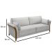 Kit Sofá Living 3 Lugares e Poltrona 102cm Pés Madeira Roya M22 Veludo Cinza - Mpozenato