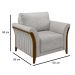 Kit Sofá Living 3 Lugares e Poltrona 102cm Pés Madeira Roya M22 Veludo Cinza - Mpozenato