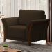 Kit Sofá Living 3 Lugares e Poltrona 102cm Pés Madeira Roya M22 Veludo Marrom - Mpozenato