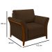 Kit Sofá Living 3 Lugares e Poltrona 102cm Pés Madeira Roya M22 Veludo Marrom - Mpozenato