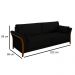 Kit Sofá Living 3 Lugares e Poltrona 102cm Pés Madeira Roya M22 Veludo Preto - Mpozenato