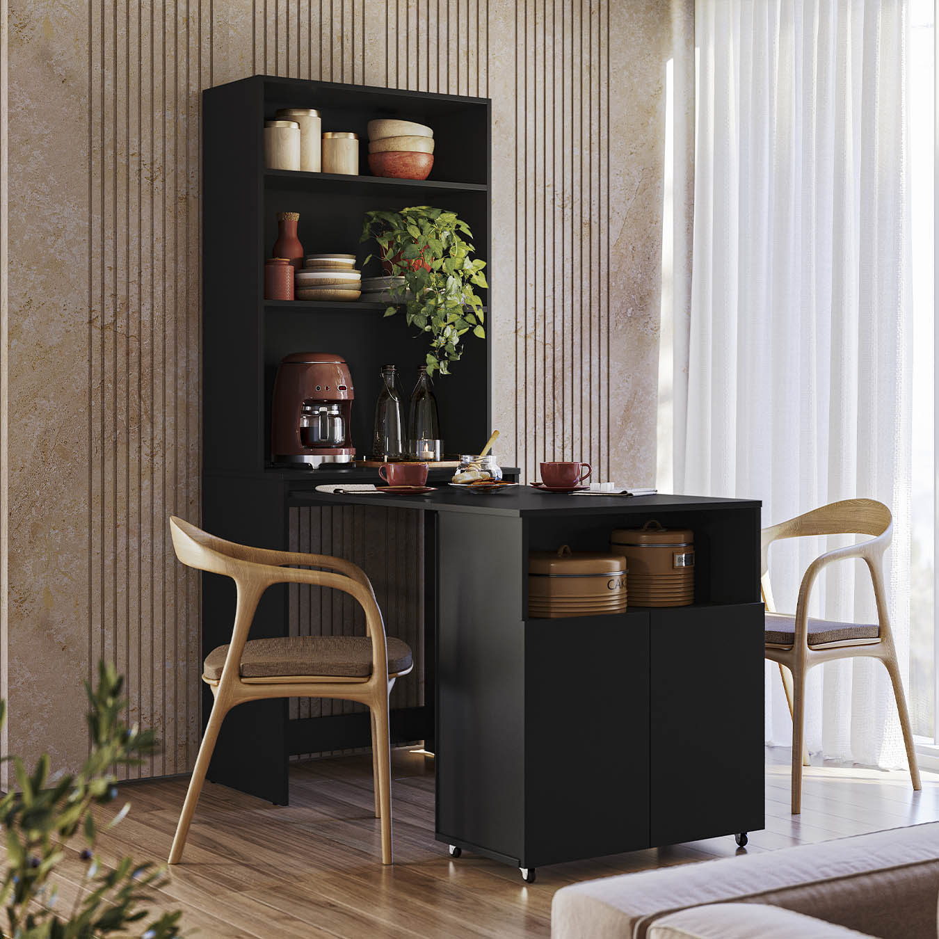 Mesa Bancada Gourmet Para Cozinha Salt Preto Z06 - Mpozenato