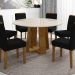 Mesa De Jantar Redonda 6 Lugares 135cm Ella N02 Ypê/Off White - Mpozenato