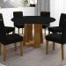 Mesa De Jantar Redonda 6 Lugares 135cm Ella N02 Ypê/Preto - Mpozenato