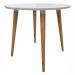 Mesa De Jantar Redonda 90cm 4 Lugares Tampo de Vidro Veneza C14 Branco - Mpozenato