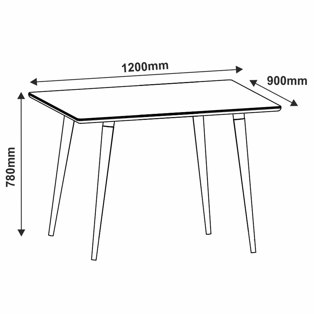 Mesa De Jantar Retangular 120cm 4 Lugares Veneza Plus C14 Branco - Mpozenato