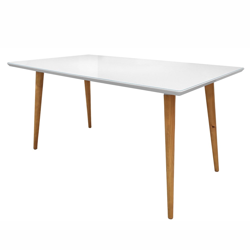 Mesa De Jantar Retangular 160cm 6 Lugares Veneza Plus C14 Branco - Mpozenato