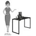 Mesa Escritório 120cm Estilo Industrial New Port  F02 Preto - Mpozenato