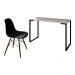 Mesa Escrivaninha Fit Industrial 120cm Branco e Cadeira Charles Design FT1 Preta - Mpozenato