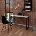 Mesa Escrivaninha Fit Industrial 120cm Branco e Cadeira Charles Design FT1 Preta - Mpozenato